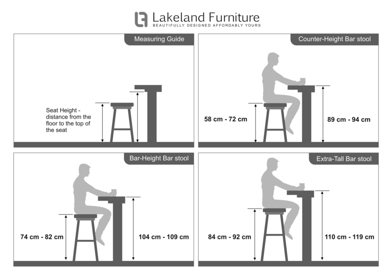 Bar Stool Guide Metric Measurements Ergonomic Clearance Diagram Gray