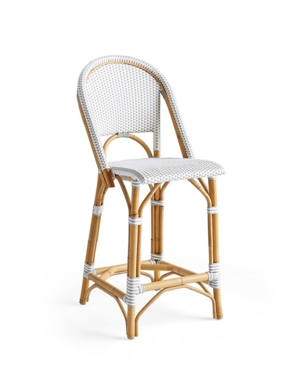 Bar Stool Parisian Bistro Style Checkered Weave Joint Wraps