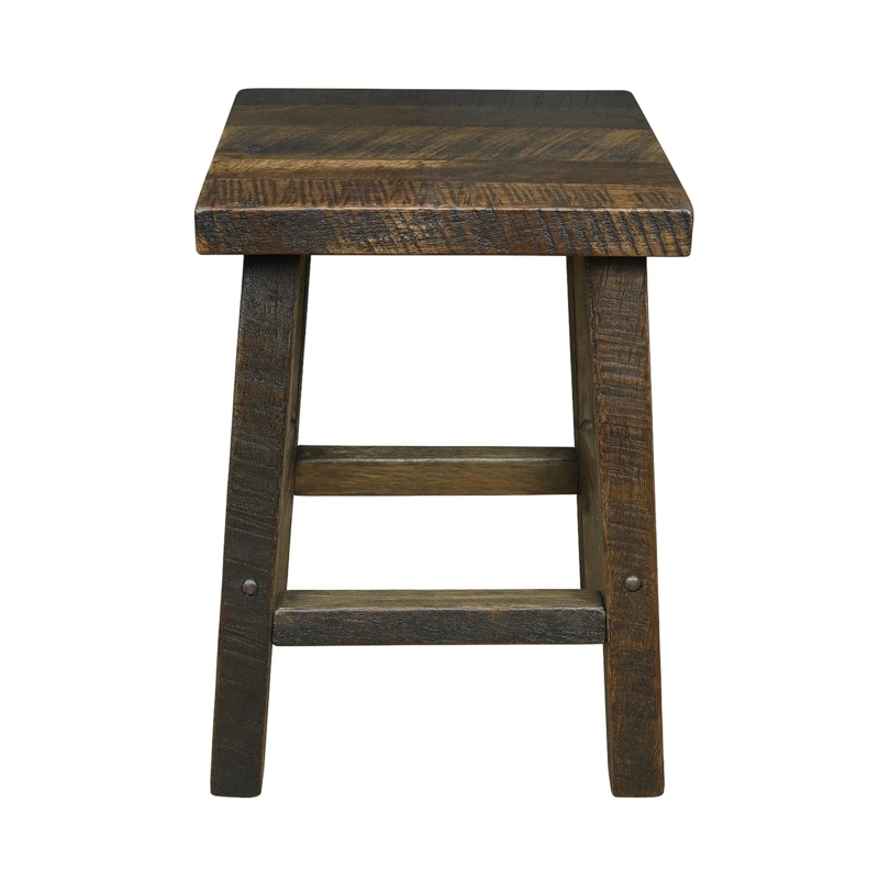Bar Stool Rustic Barnwood Backless Rough-Sawn Texture Exposed Hardware