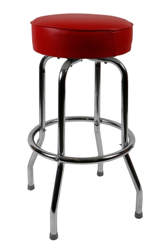 Bar Stool Swivel Backless Single Footrest Ring Chrome