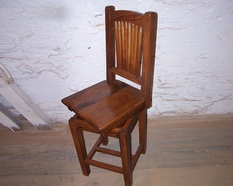 Bar Stool Swivel Mechanism Slatted Backrest Reclaimed Wood Look