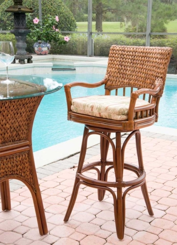 Wicker Swivel Bar Stools