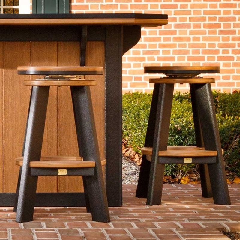 Bar Stool Swivel Two-Tone Composite Lumber Rustic