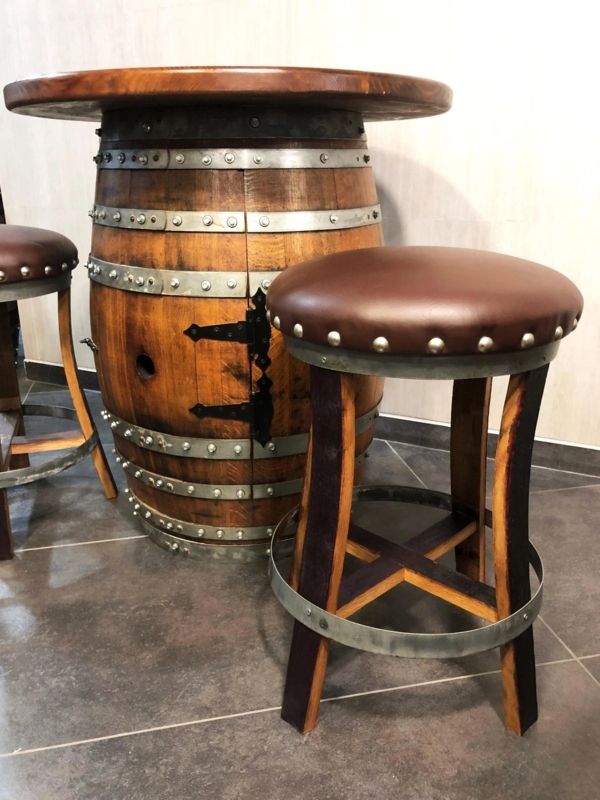 Bar Stool with Nailhead Trim Upholstered Seat Rustic Pub Seating