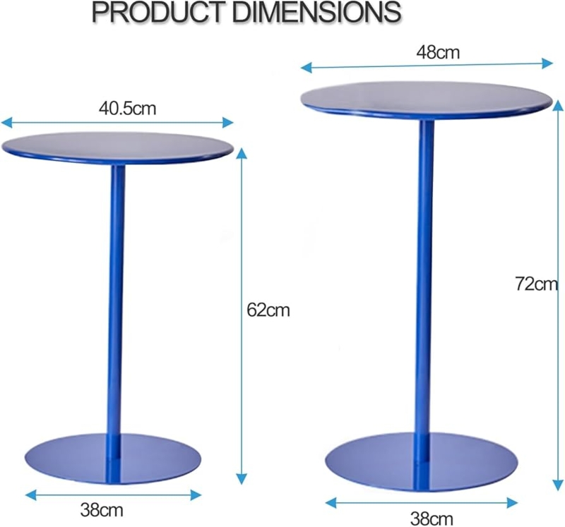 Bar Table Electric Blue Round Top Pedestal Base Modern Minimalist Patio