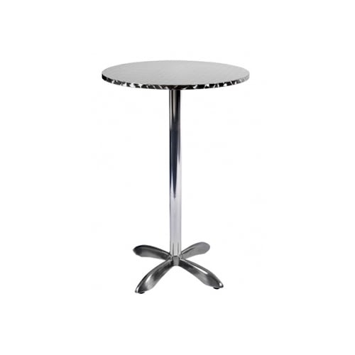 Bar Table: Polished Stainless Steel, Four-Pronged Foot, Textured Edge