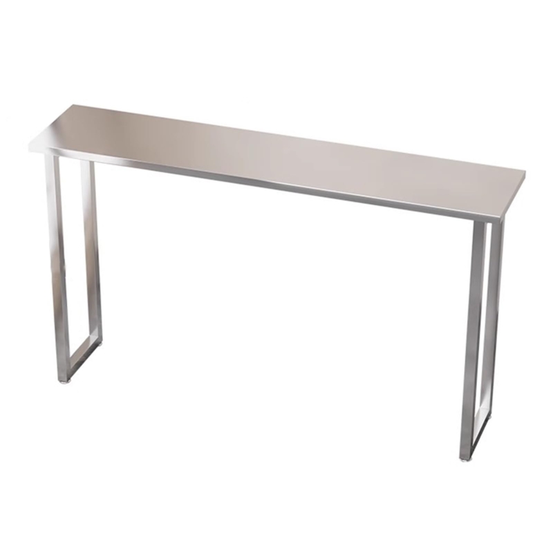Bar Table: Slim Stainless Steel Console with U-Shaped Legs