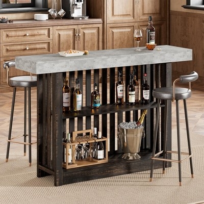 Bar Unit Concrete Look Top with Slatted Frame