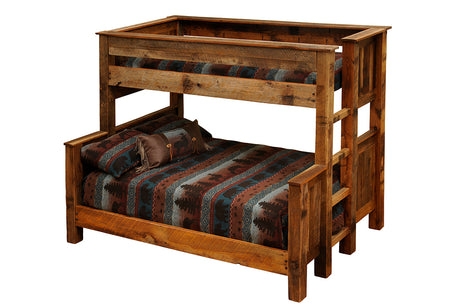 Barnwood Twin Over Full Bunk Bed with Integrated Side Ladder