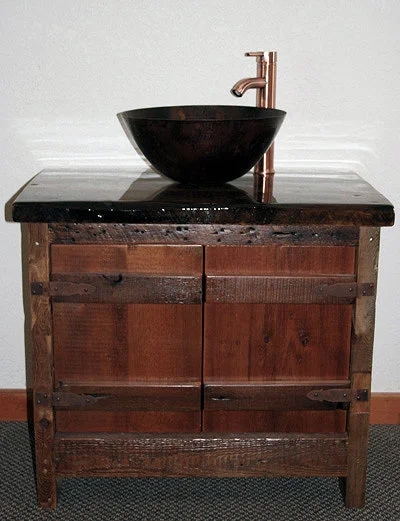 Barnwood Vanity with Vessel Sink | Vienna Woodworks