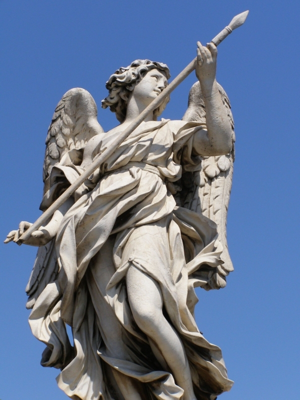 Baroque Sculptural Decor with Spear Attribute and Dynamic Pose
