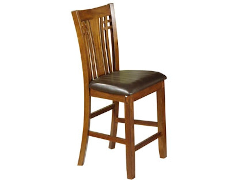 Barstool Mission Style Slat Back Geometric Cutouts