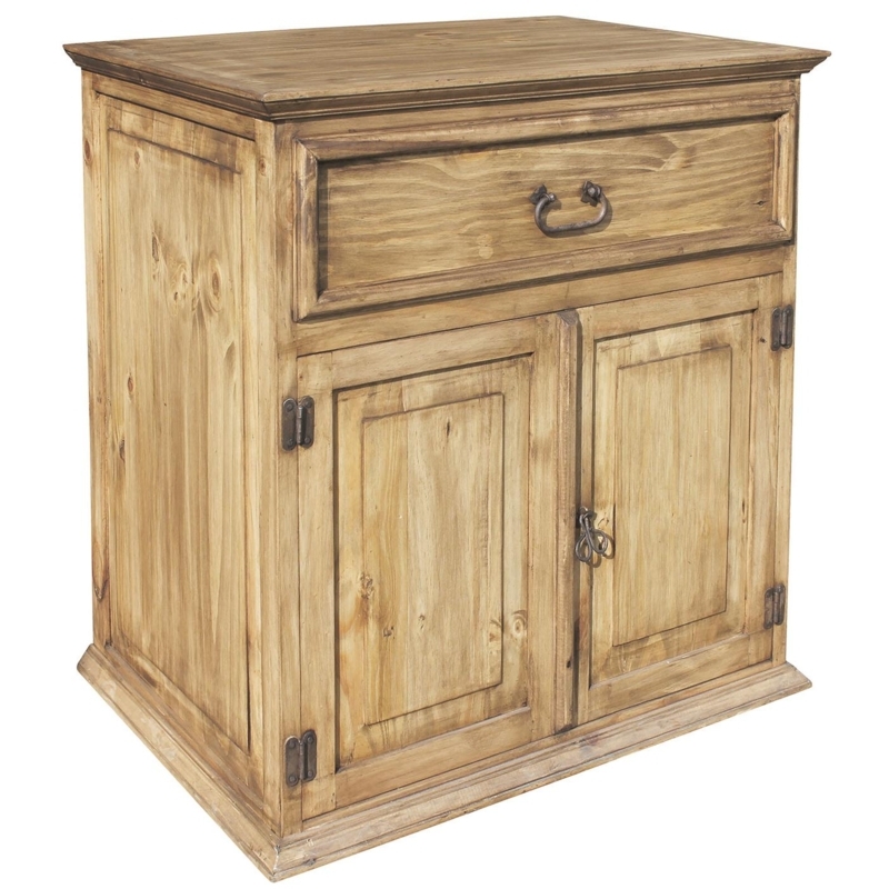 Bathroom Vanity Rustic Knotty Pine with Iron Loop Latch & Strap Hinges