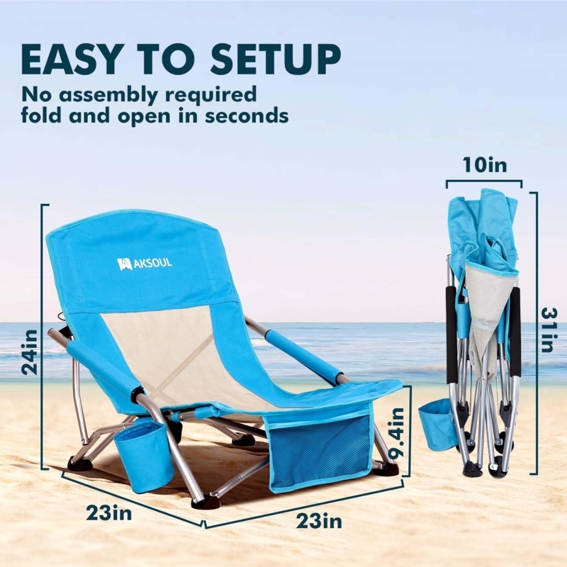 Beach Chair featuring Handy Front Storage Pocket