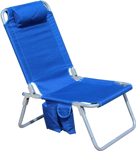 Beach Chair including Convenient Side Storage Pouch