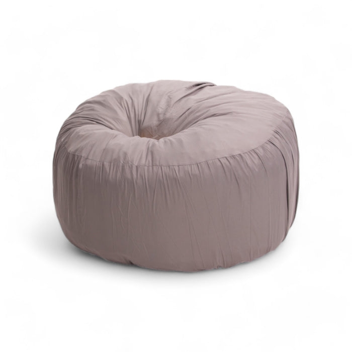 Bean Bag Chair Gathered Top Muted Mauve Wrinkled Texture Pouf