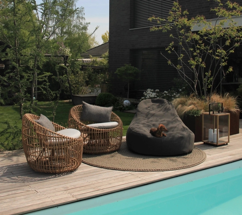Bean Bag Chair Slouchy Profile Contemporary Outdoor Poolside