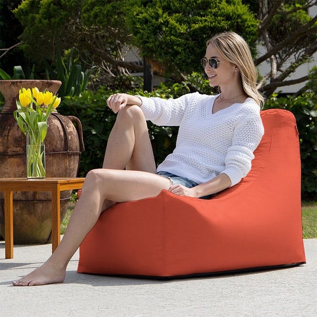 Bean Bag Chair Structured Profile Burnt Orange High Back Patio