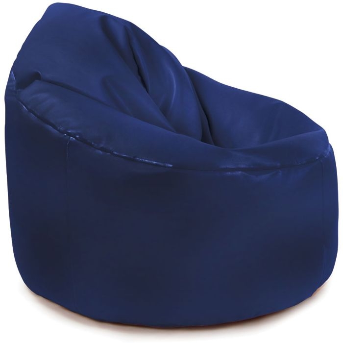 Bean Bag Teardrop Shape Topstitched Seams Navy Synthetic Sensory Seat