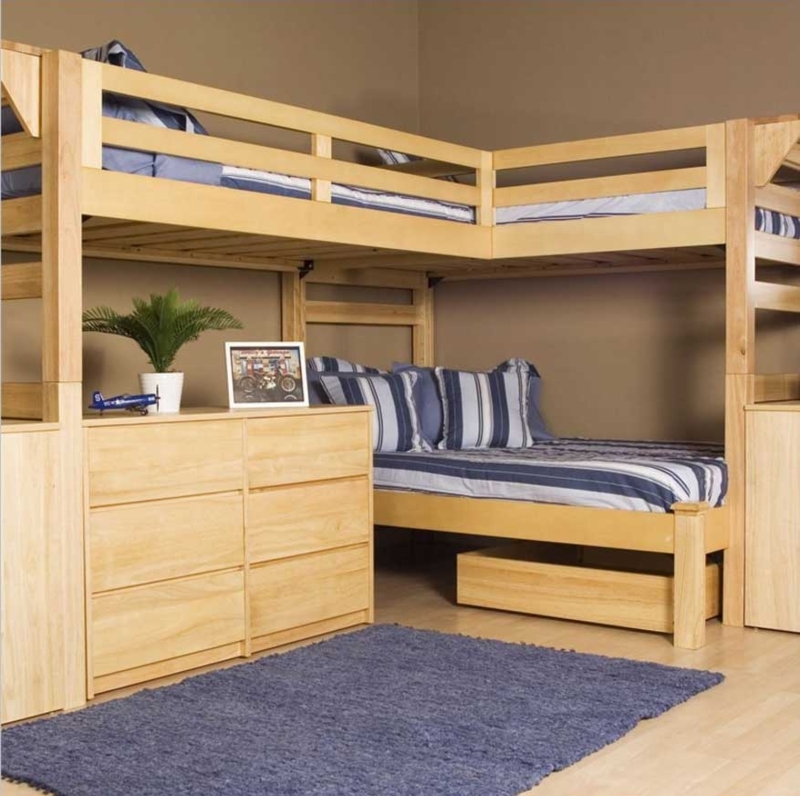 Bed Plans Corner Bunk Beds With Storage Triple Loft Bunk Bed