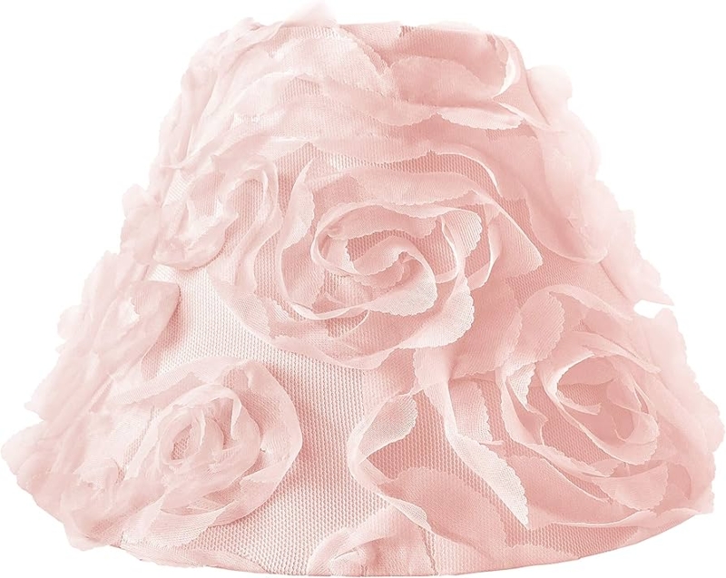 Bell Lampshade Blush Pink with Layered Petals Floral Texture