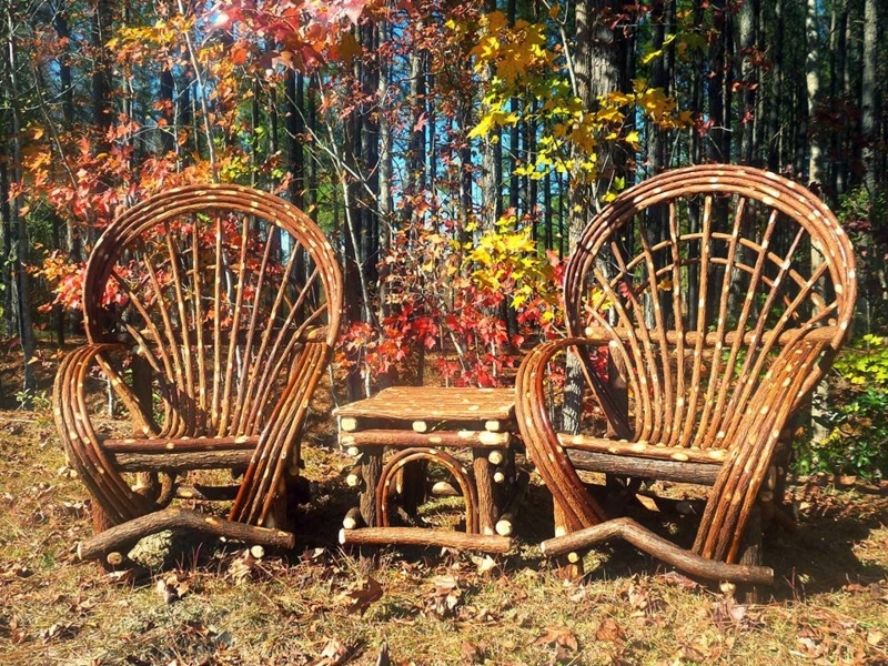 Bent Willow Lounge Set: Fan-Back with Decorative Arched Bracing