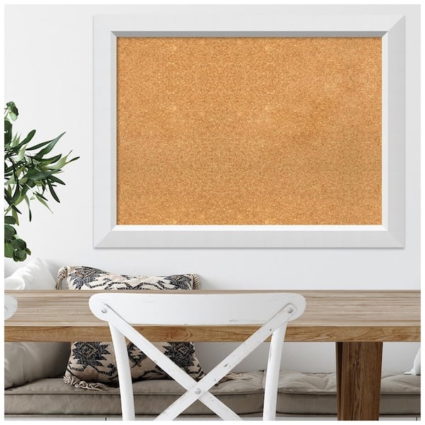 Beveled Frame Cork Board, Large 36x24 Inch, Coastal Farmhouse Style.