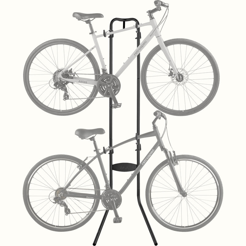 Bike Rack Gravity Leaning Two Tier Freestanding Space Saving