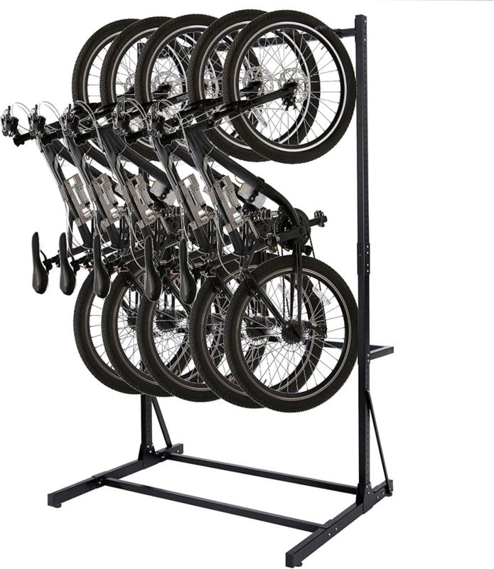 Bike Rack H-Shaped Base Five Capacity Freestanding Industrial