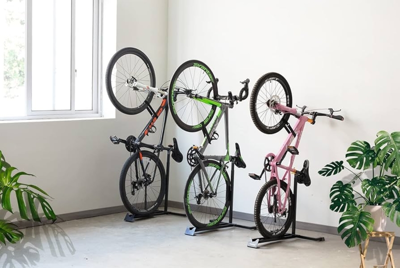 Bike Rack Vertical Wheel Cradle Indoor Stand Adjustable