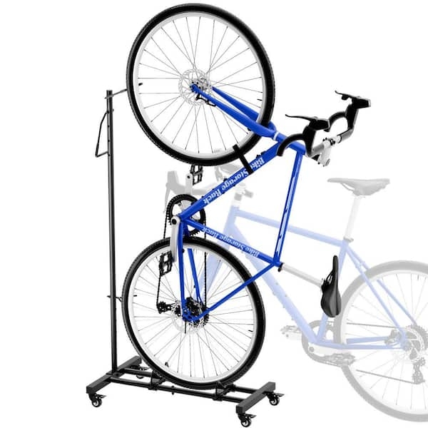 Bike Storage Rack Caster Wheels Mobile Vertical Adjustable Stand