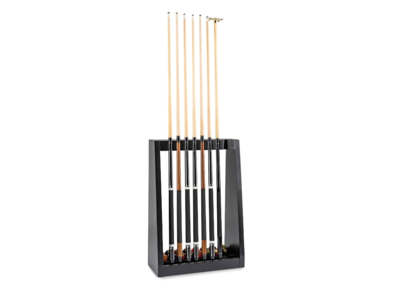 Billiard Cue Rack Modern Matte Black with Slanted Profile