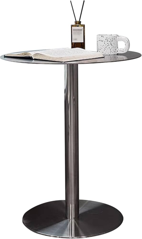 Bistro Table: Slim Stainless Steel with Circular Chassis Base