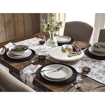 Black Wood Charger Plate, Matte Finish, Low Profile, Modern Farmhouse