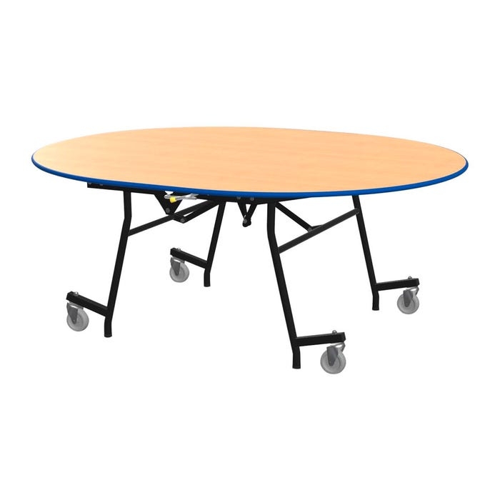Blue Edge Classroom Table with Easyfold Mobile Base and Laminate Top