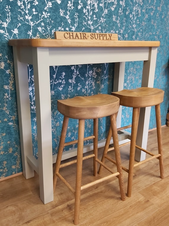 Breakfast Bar Set Tractor Seats Two Tone Finish Farmhouse