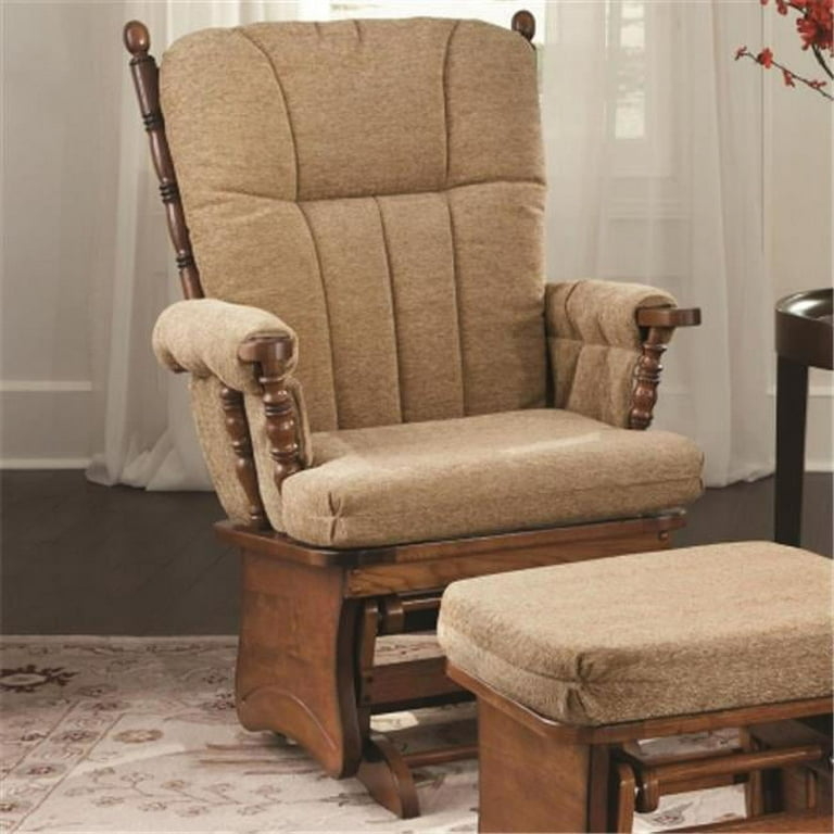 Brooks Furniture 1431 Post Back & Solid Panel Glider Rocker with Arm Pads -  Legacy Oak - Flair Saddle -