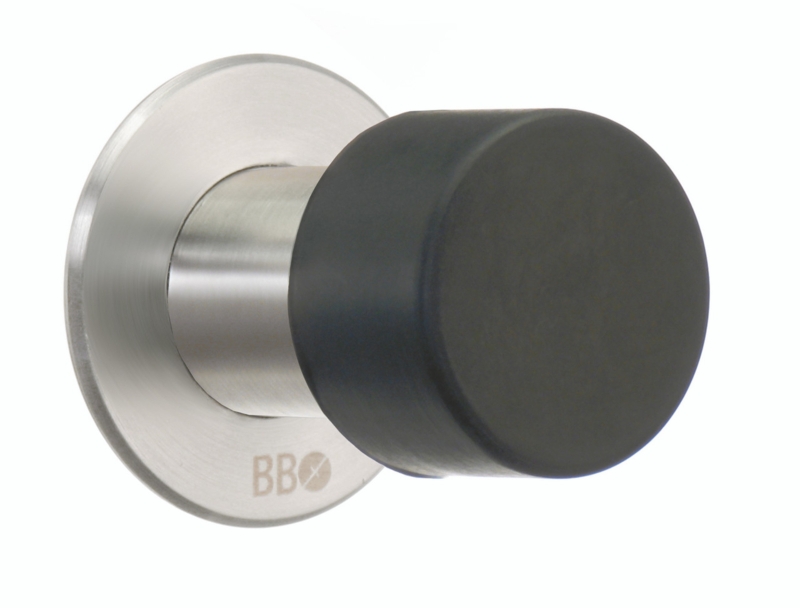 Brushed Stainless Door Stop Wall Mount Cylindrical Stem