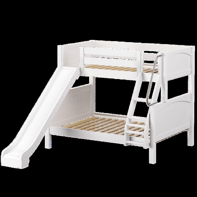 Bunk Bed with Angled Ladder and Arched Panel Details