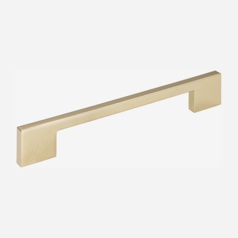 Cabinet Pull: Champagne Gold Slim Silhouette Rectangular Feet