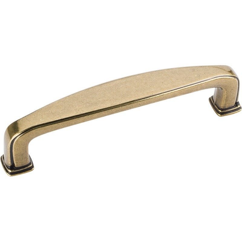 Cabinet Pull: Distressed Antique Brass Arched Handle Square Base