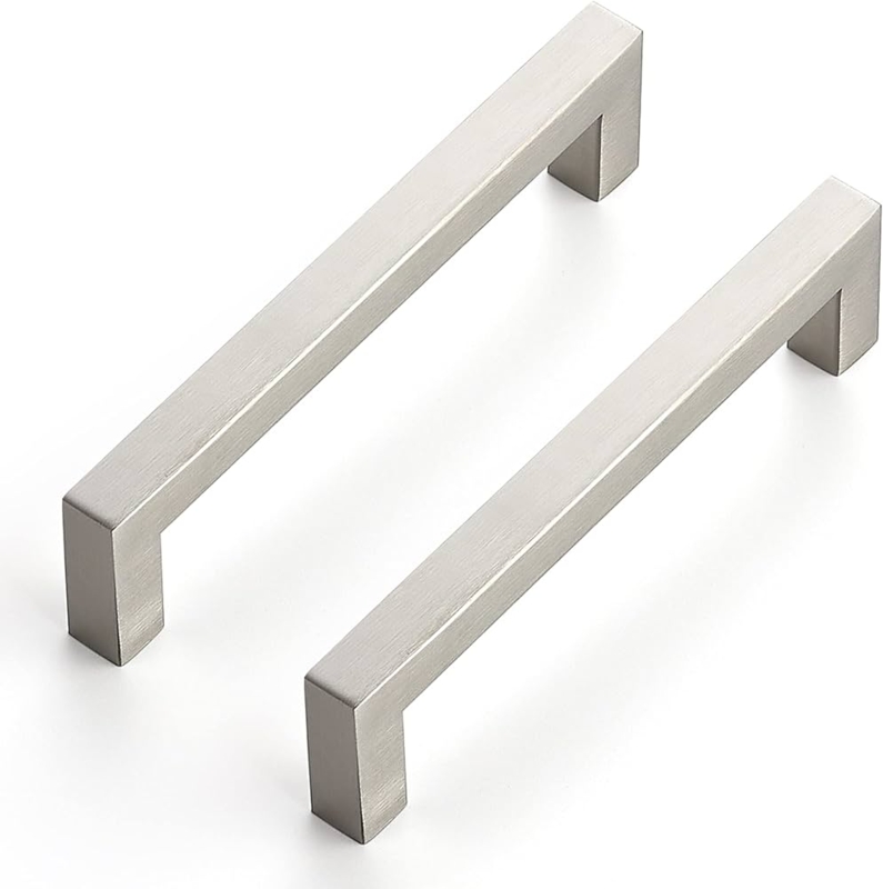 Cabinet Pull: Satin Nickel Square Profile Geometric Minimalism