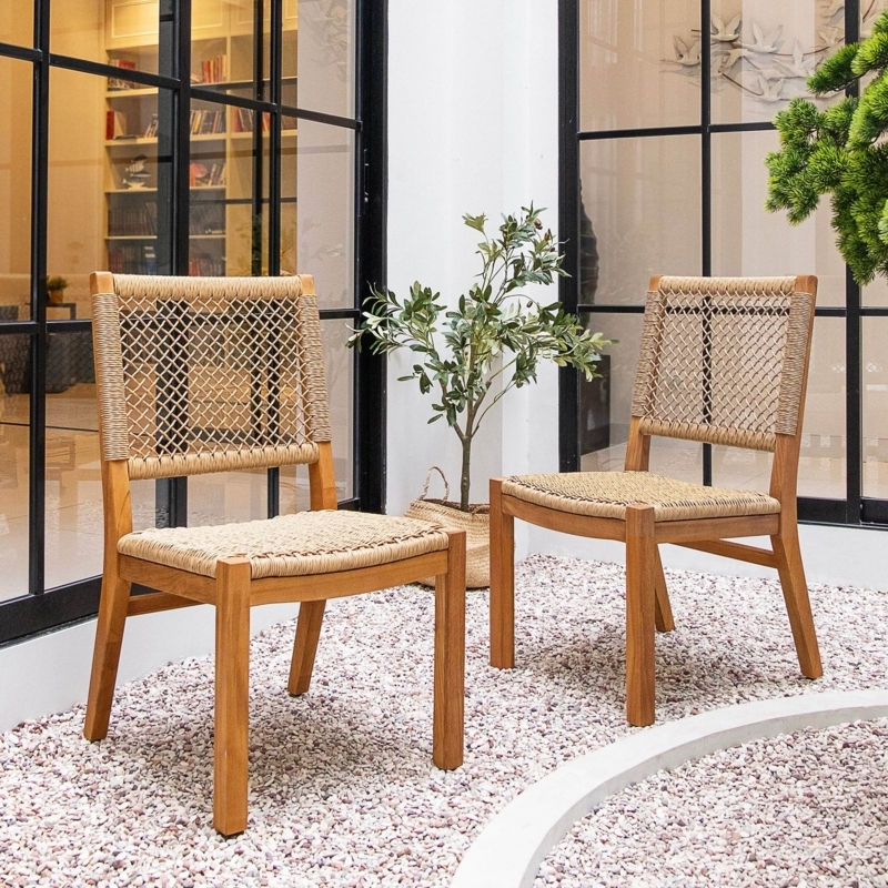Cambridge Casual Belmont 2-Piece Teak Outdoor Dining Chair