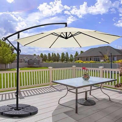 Cantilever Umbrella Offset Design with Modular Four Piece Base