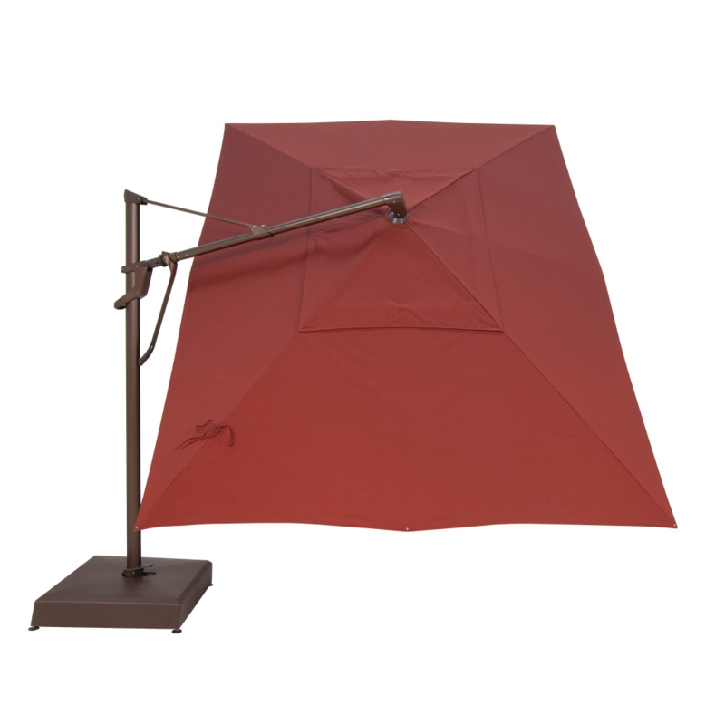 Cantilever Umbrella Terracotta Red Bronze Brown Frame Offset