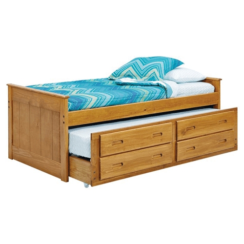 Captains Bed Featuring Integrated Trundle Drawers