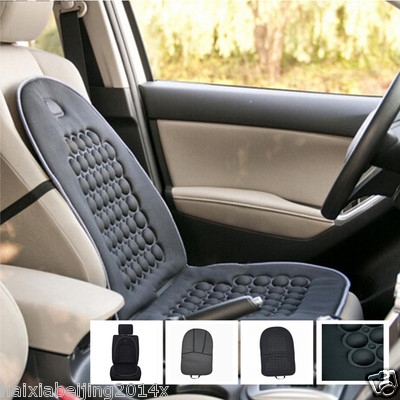Car Seat Cushion: Charcoal Black Massage Nodules with Elastic Straps