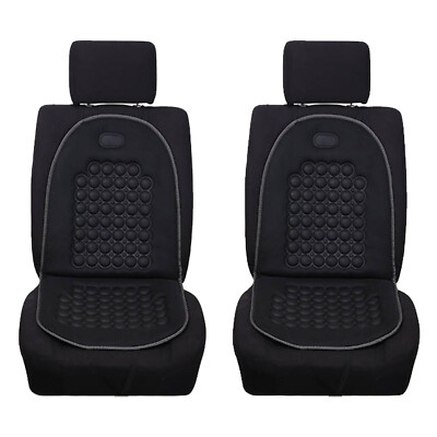Car Seat Cushion: Matte Black with Massage Nodes and Contrasting Piping