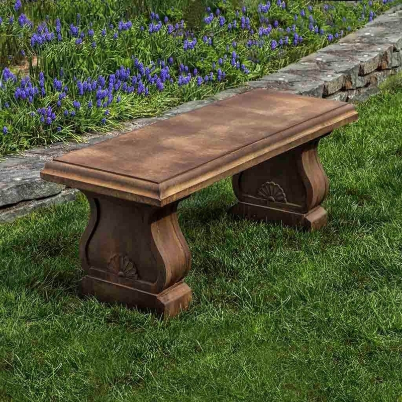 Carved Shell Motif on Classical Garden Bench