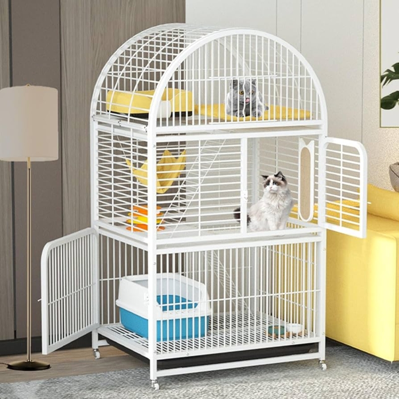 Cat Cage Arched Top Mobile Base Swivel Casters